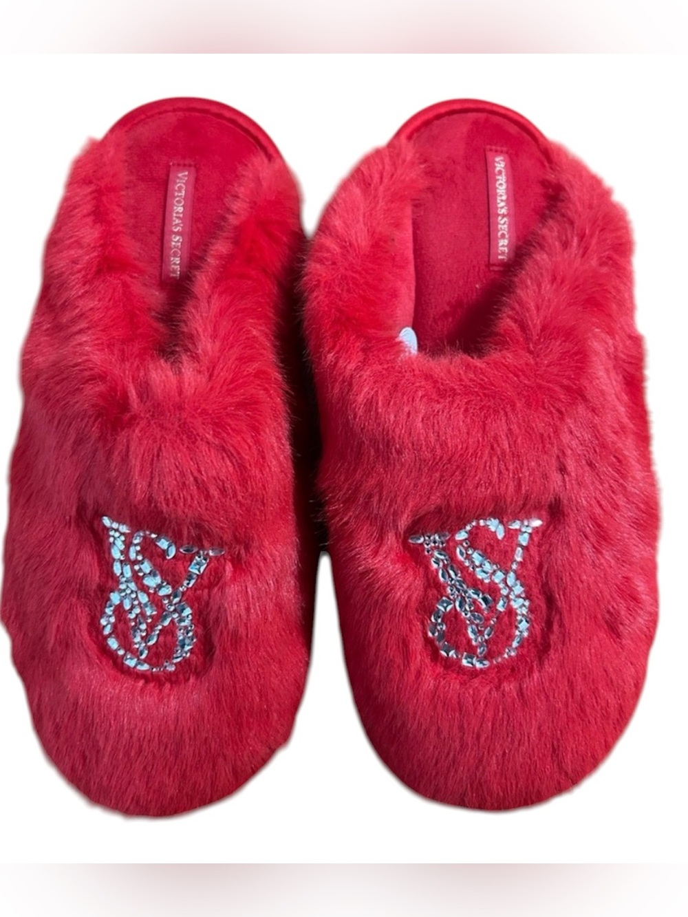 Victoria's Secret Luxe Plush Closed-Toe Slippers Lipstick Red Size Large